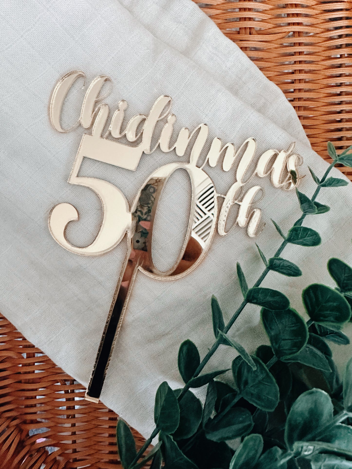 Mirror cake topper
