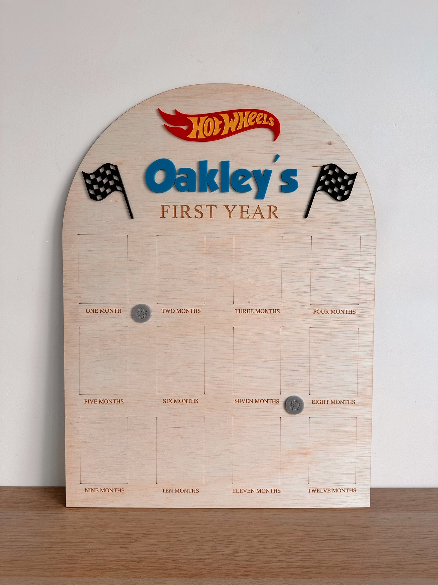 12 month photo board - Hot wheels