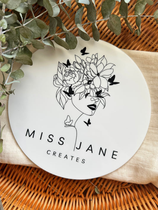 2D engraved business logo sign