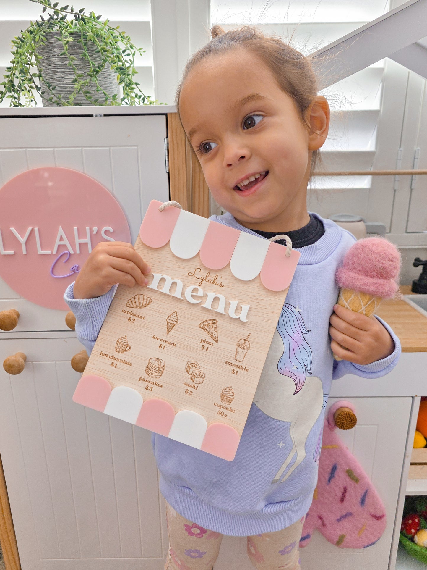 Kids cafe Menu sign