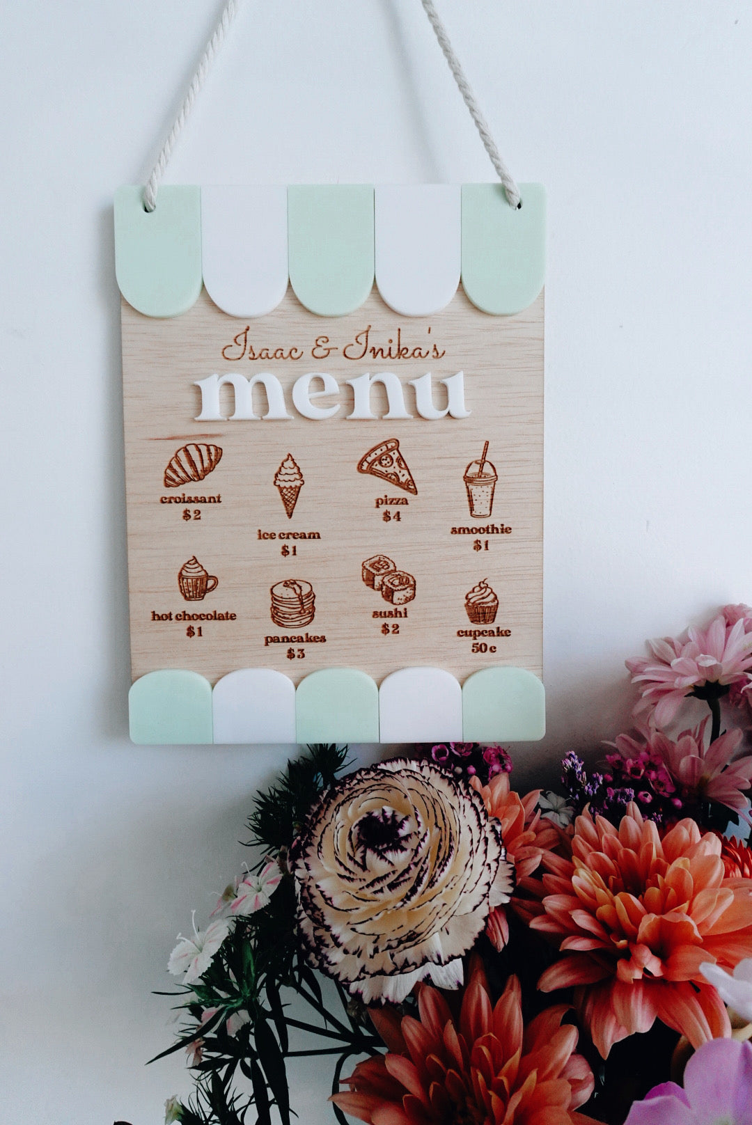 Kids cafe Menu sign