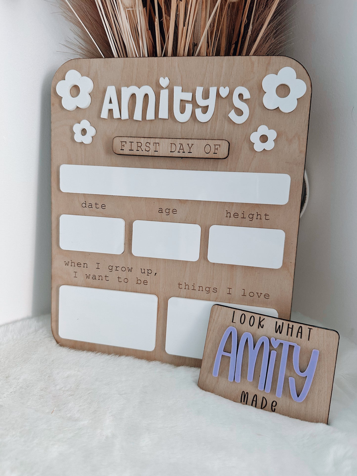 First day board and art magnet set