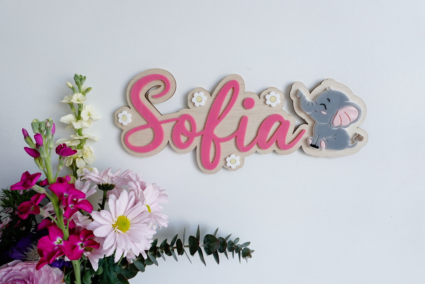 Elephant bubble name sign