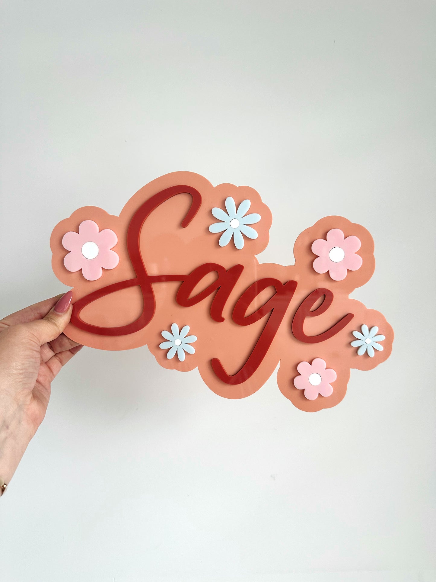 Flower bubble name sign