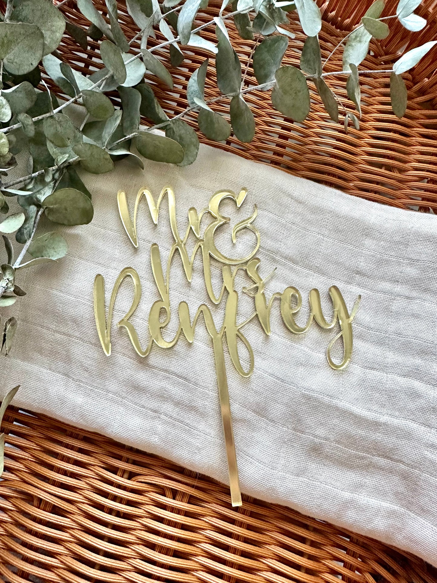 Mirror cake topper