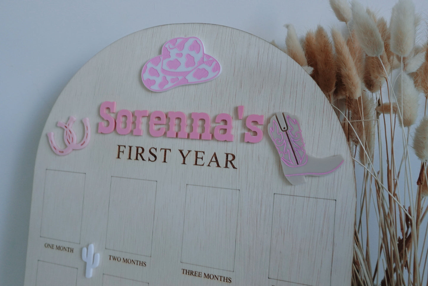 12 month photo board - Cowgirl