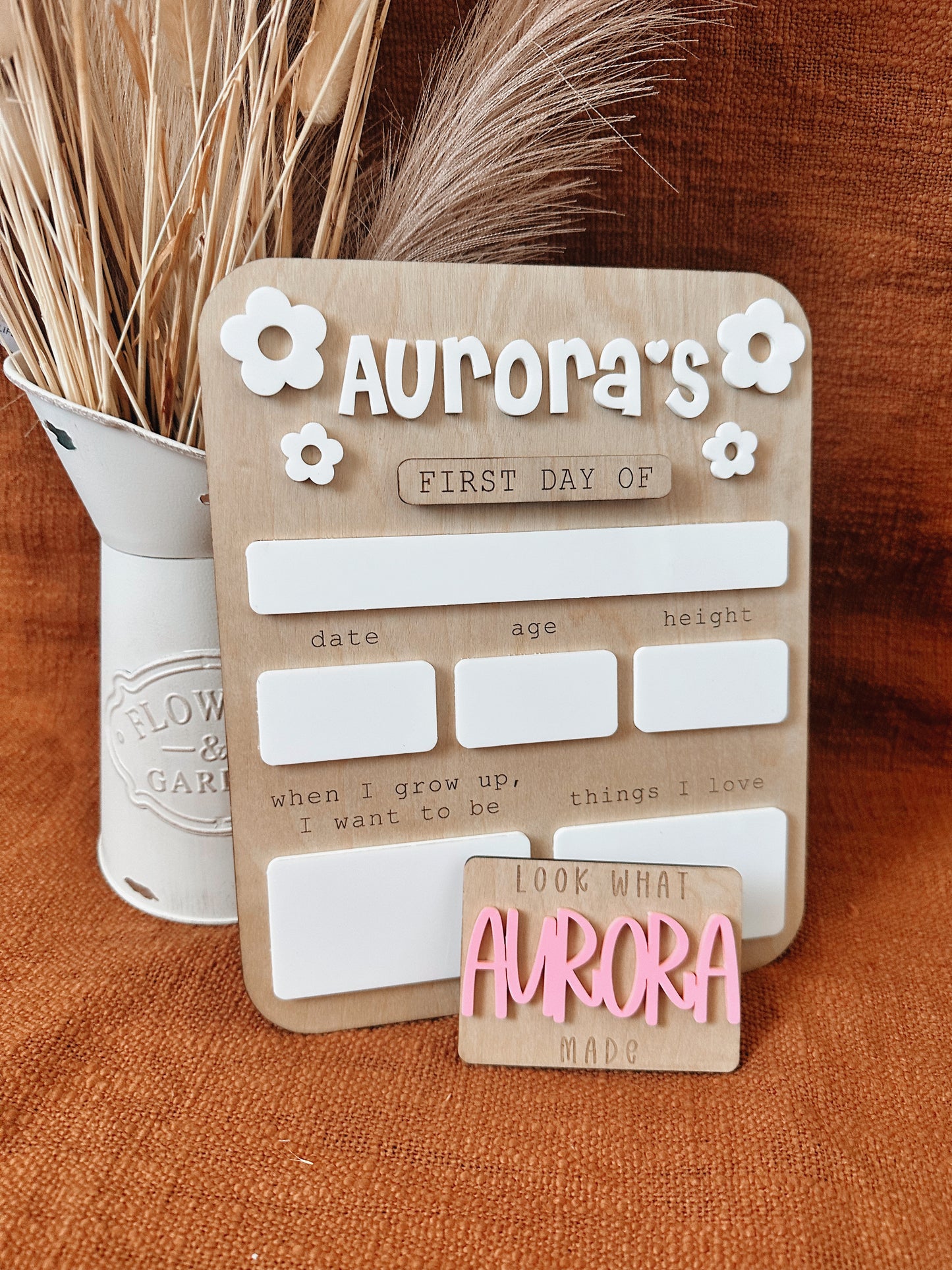 First day board and art magnet set