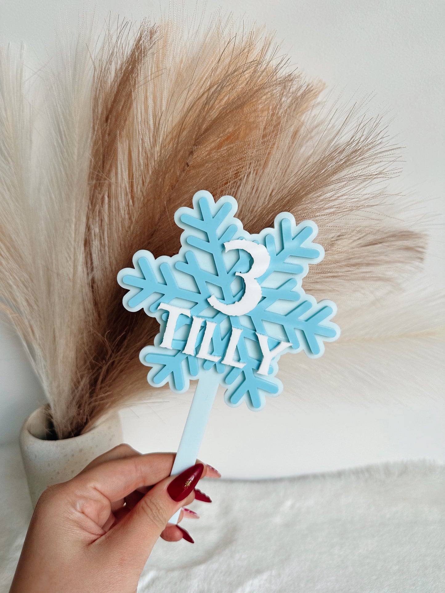 Snow flake cake topper