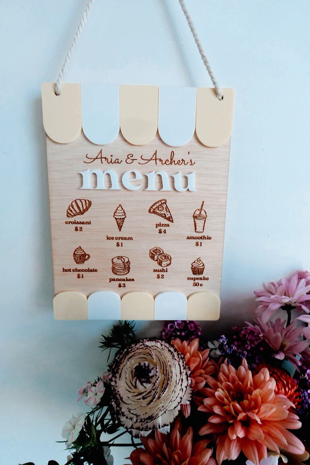 Kids cafe Menu sign