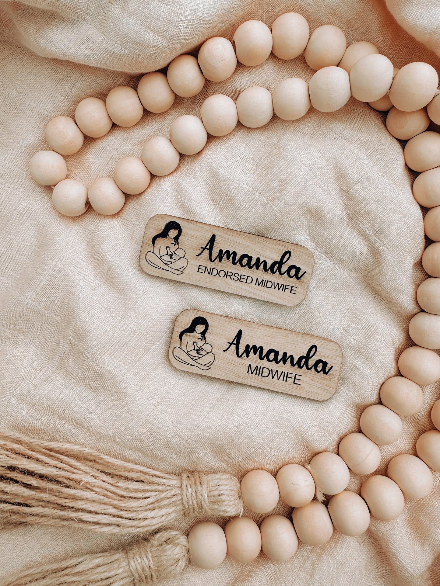 Wooden name badge