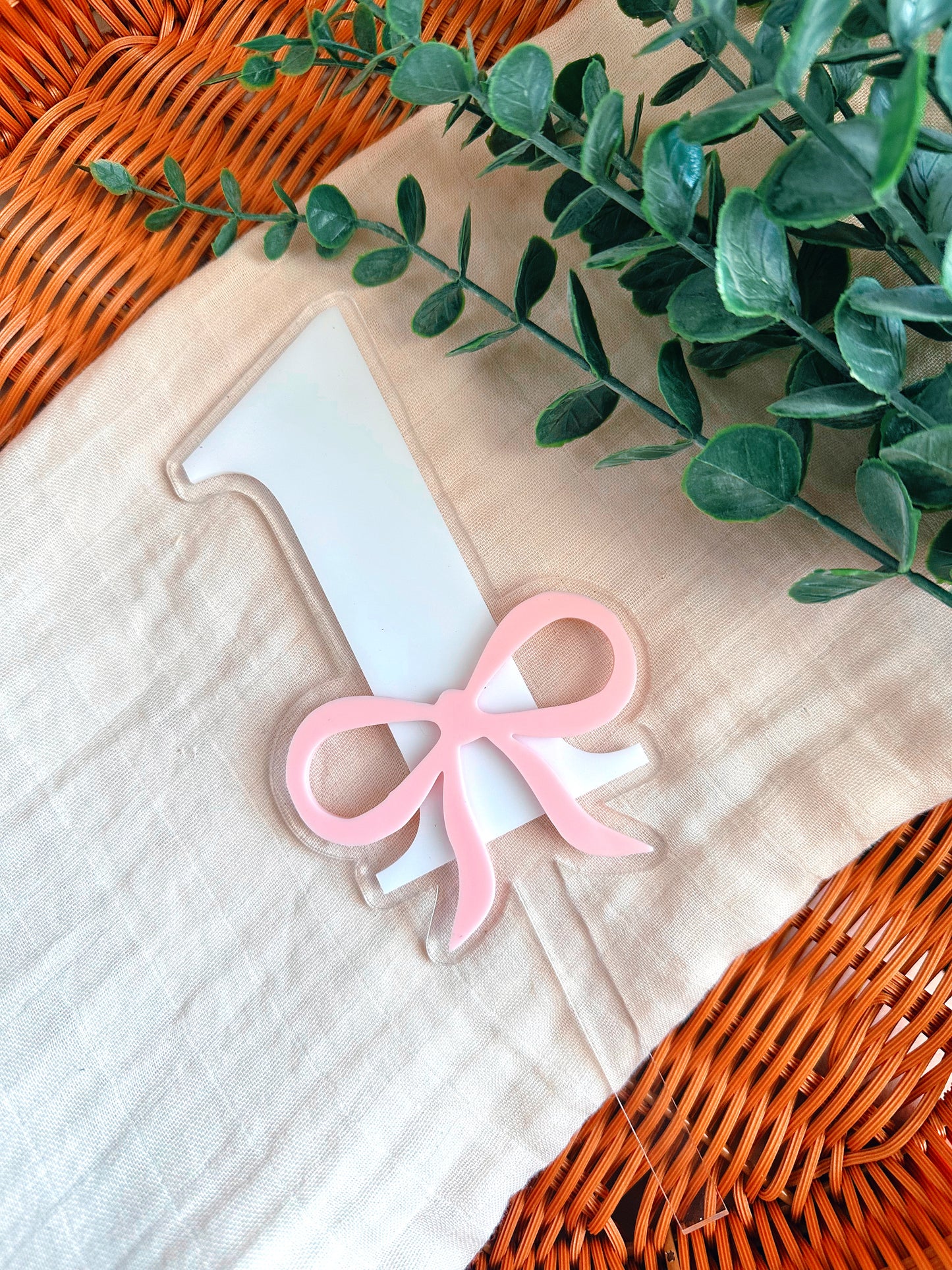 Number bow topper