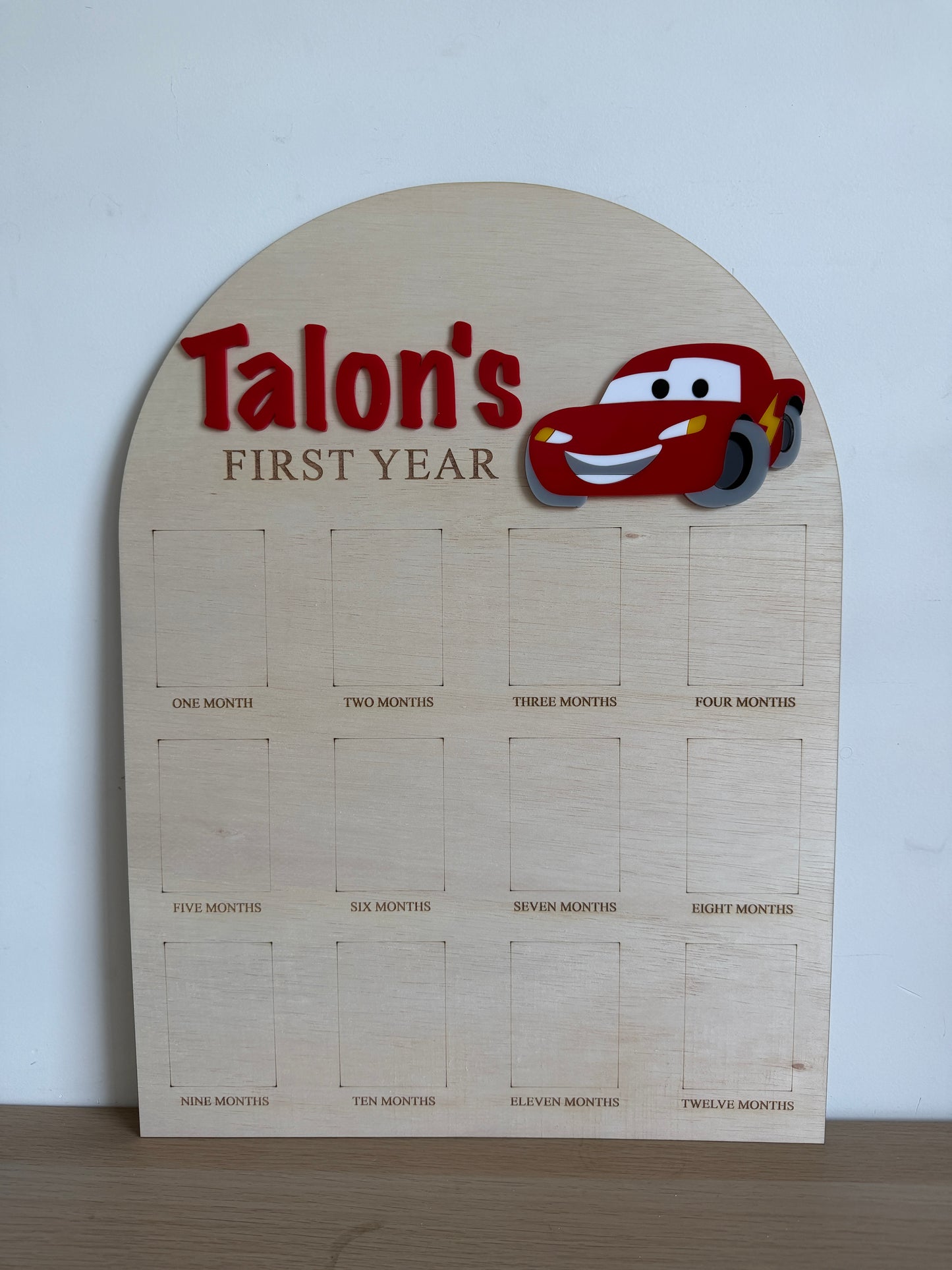 12 month photo board - Lightning Cars