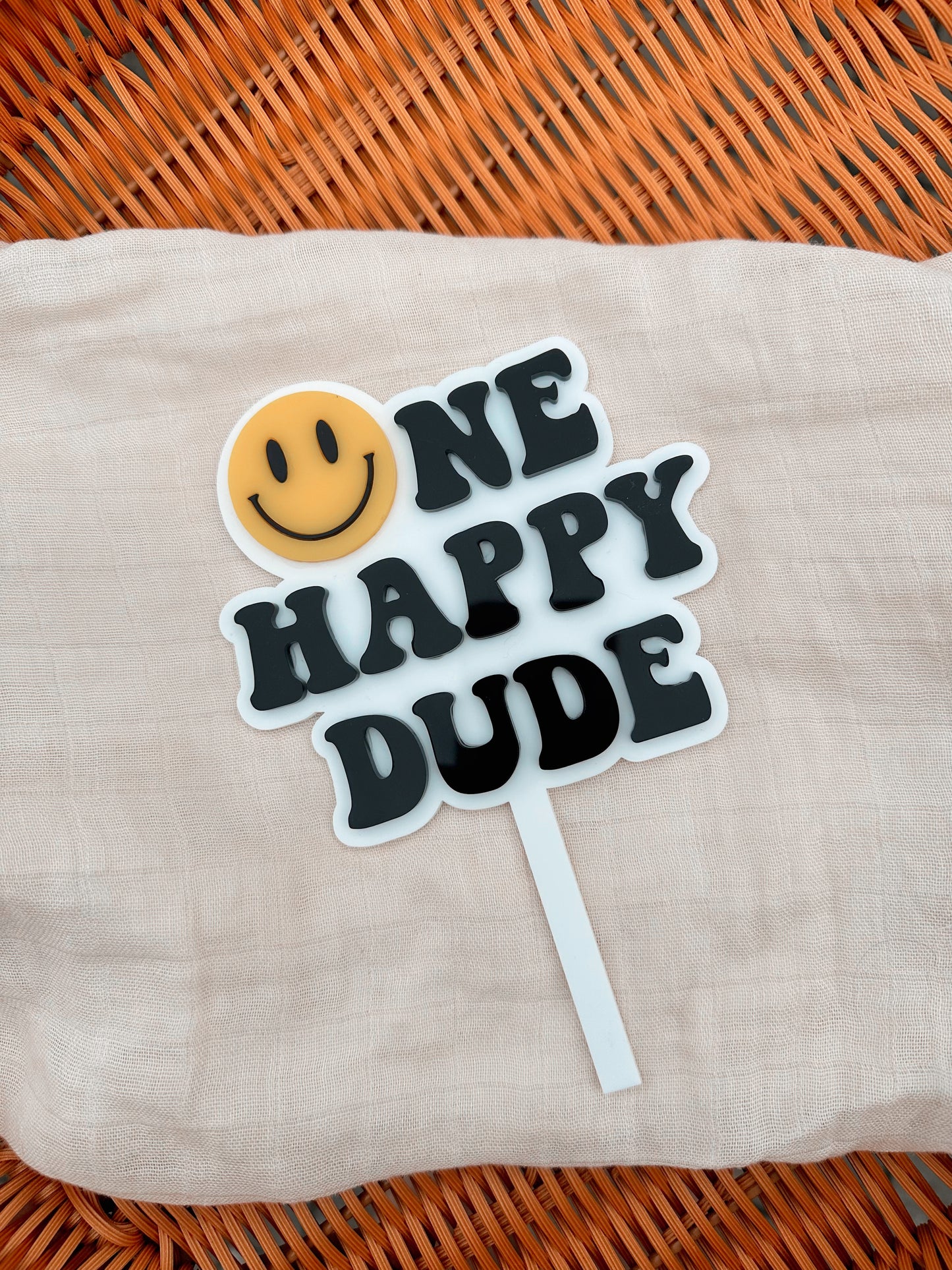 One happy dude cake topper