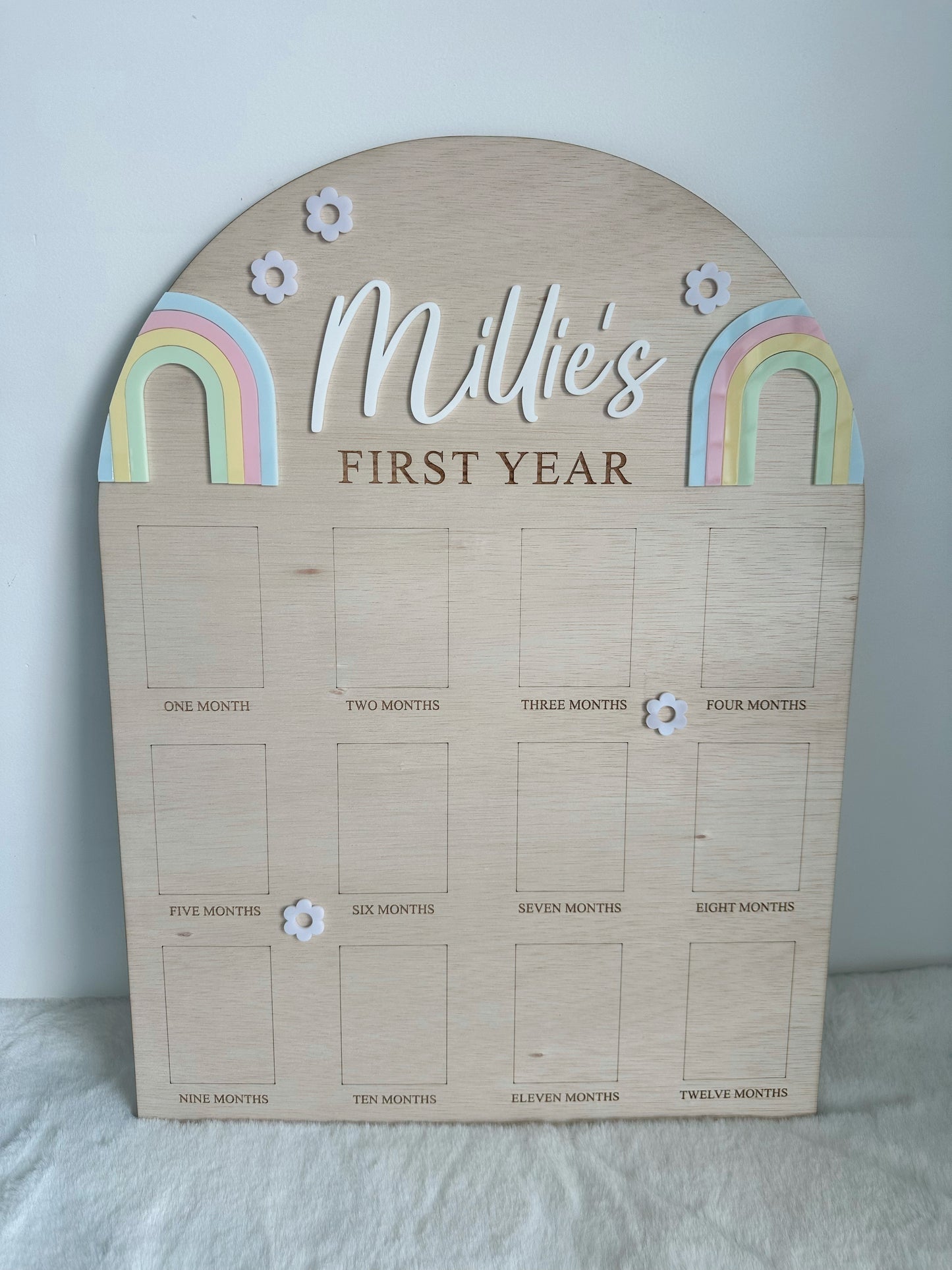 12 month photo board - rainbow