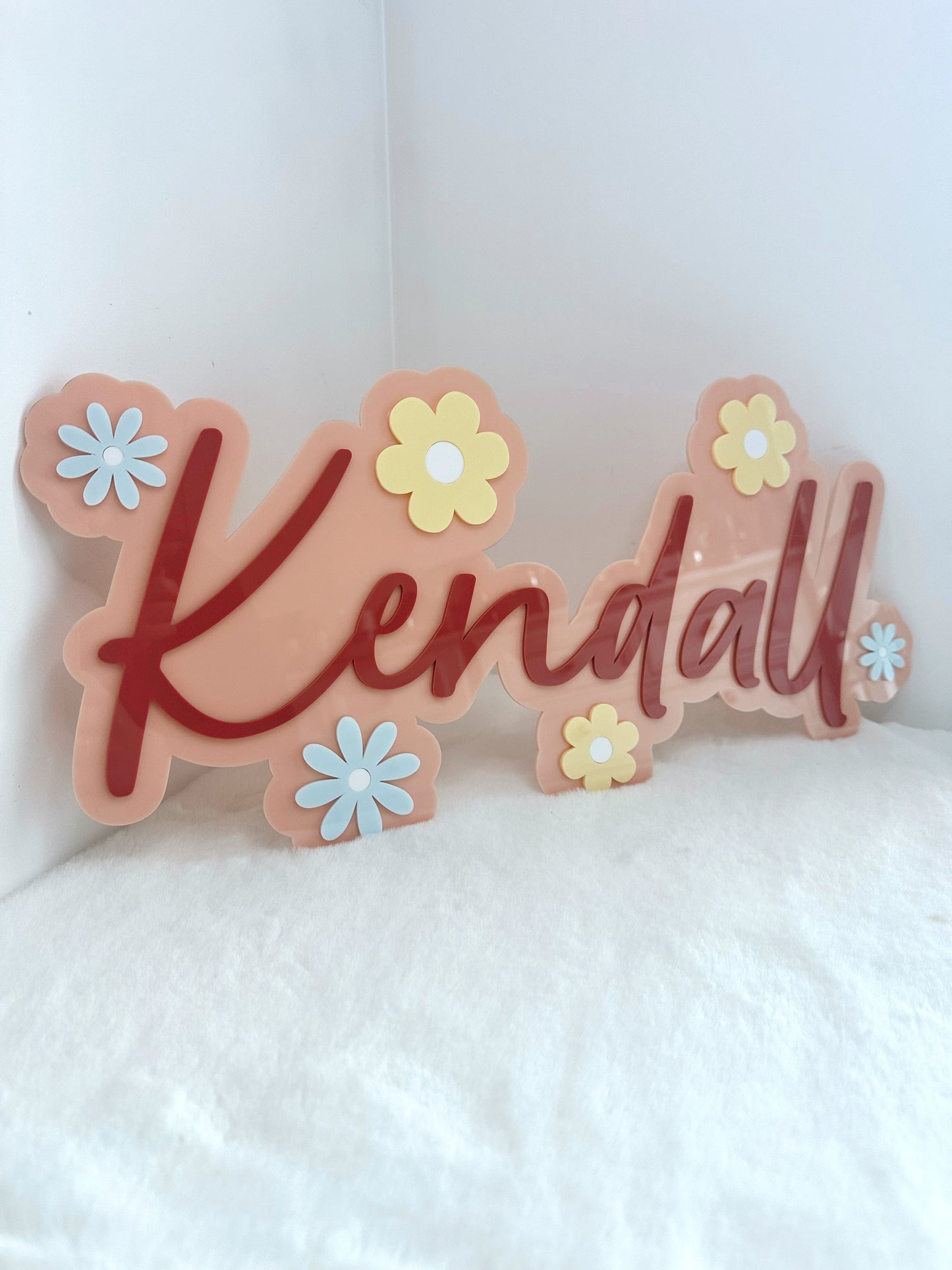 Flower bubble name sign