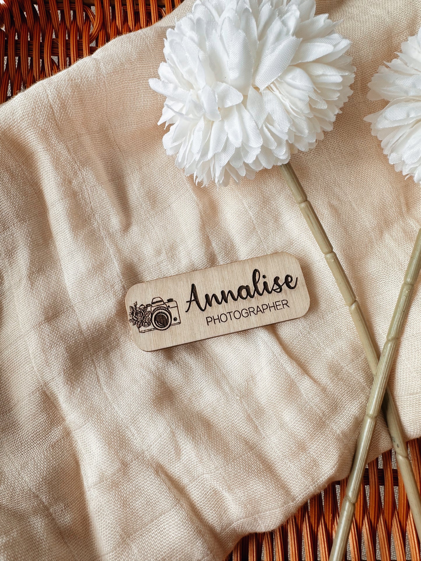 Wooden name badge