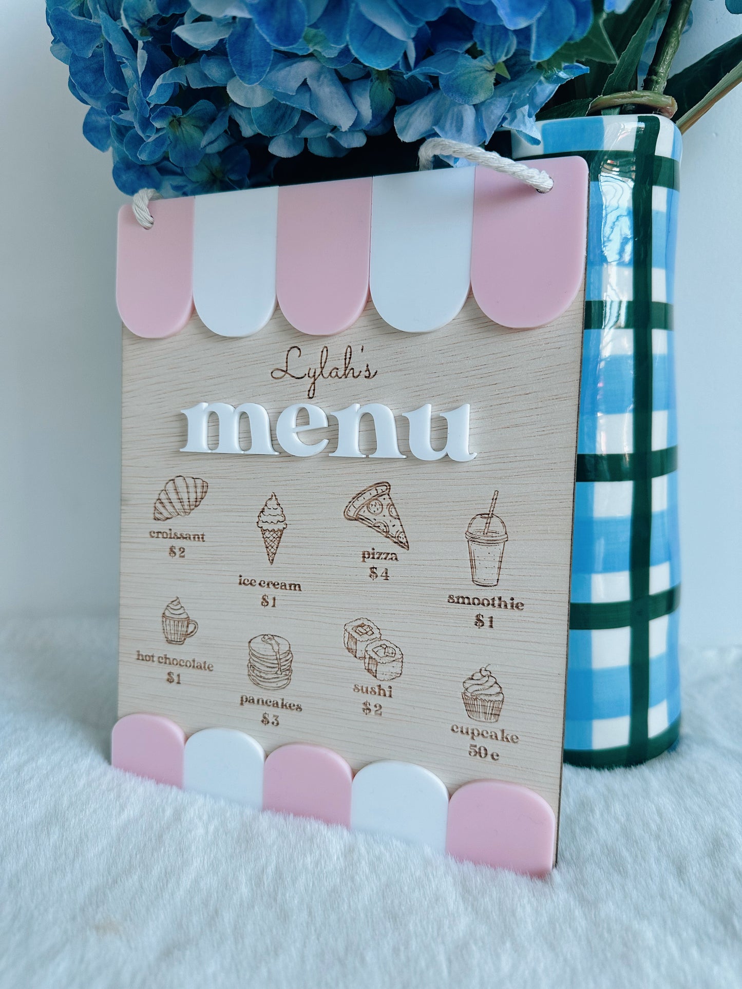 Kids cafe Menu sign