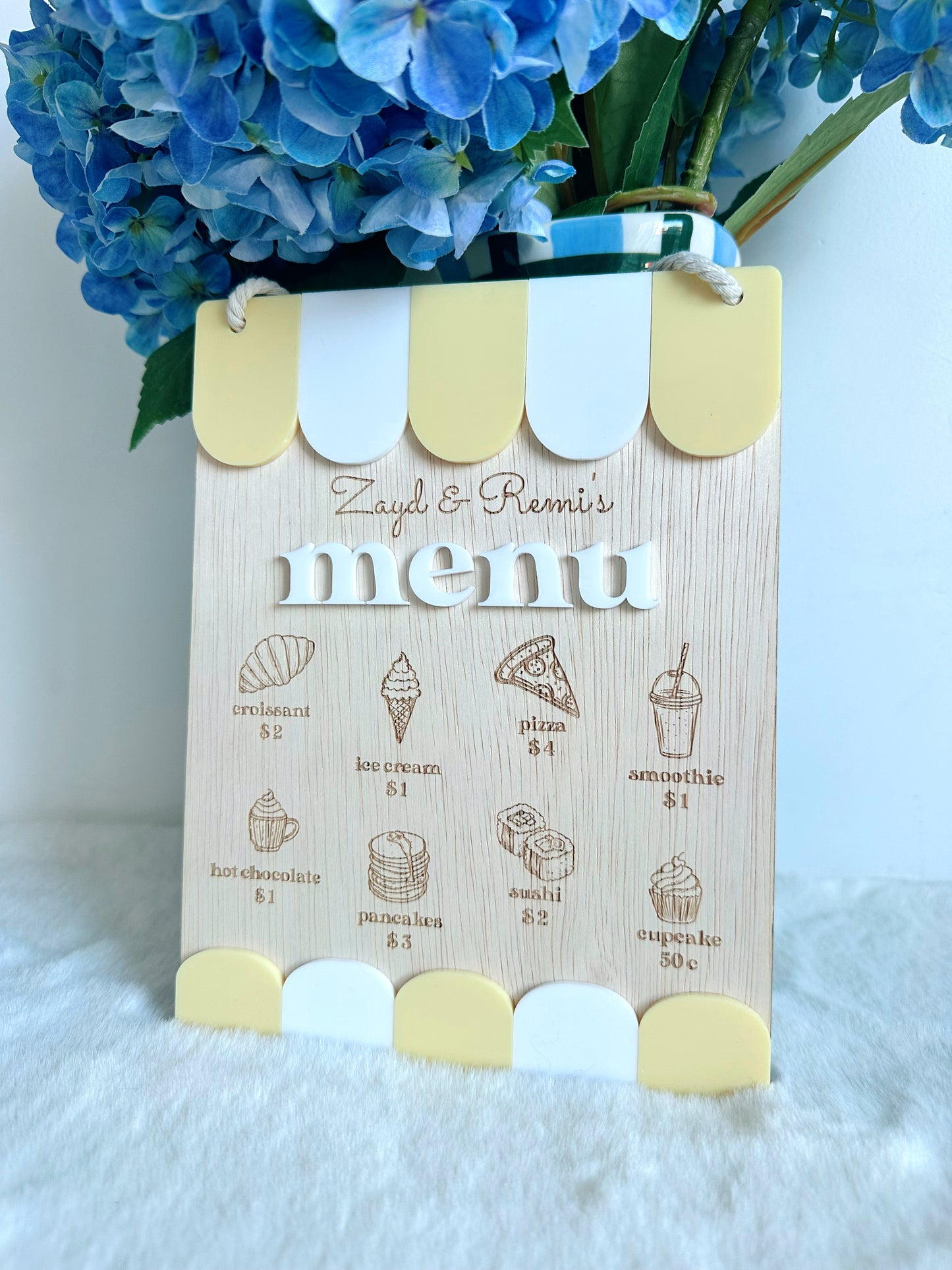Kids cafe Menu sign