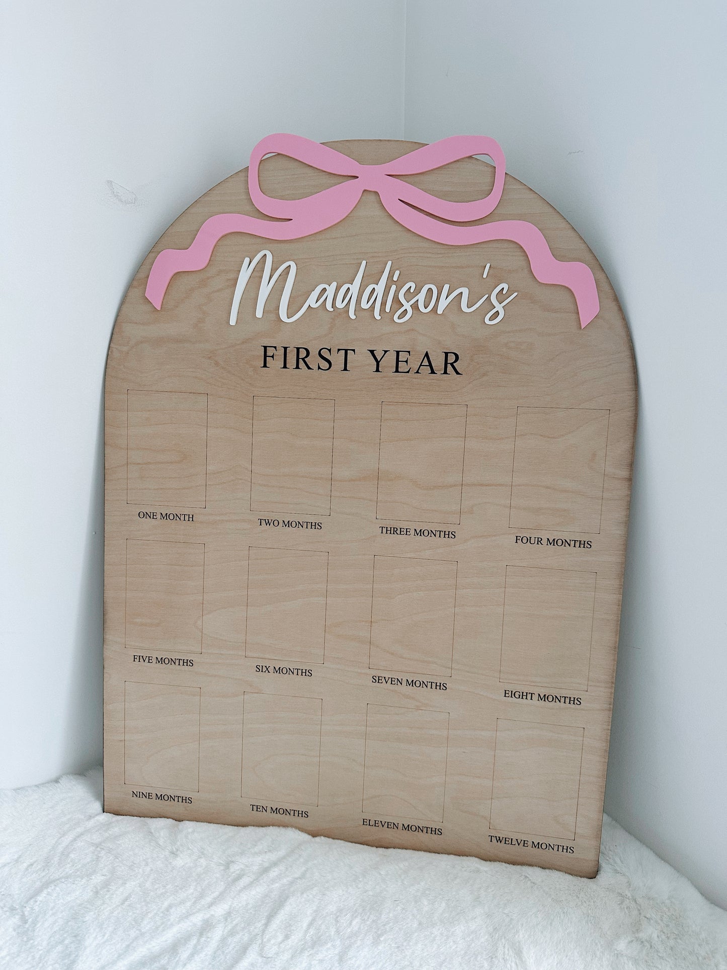 12 month photo board - bow