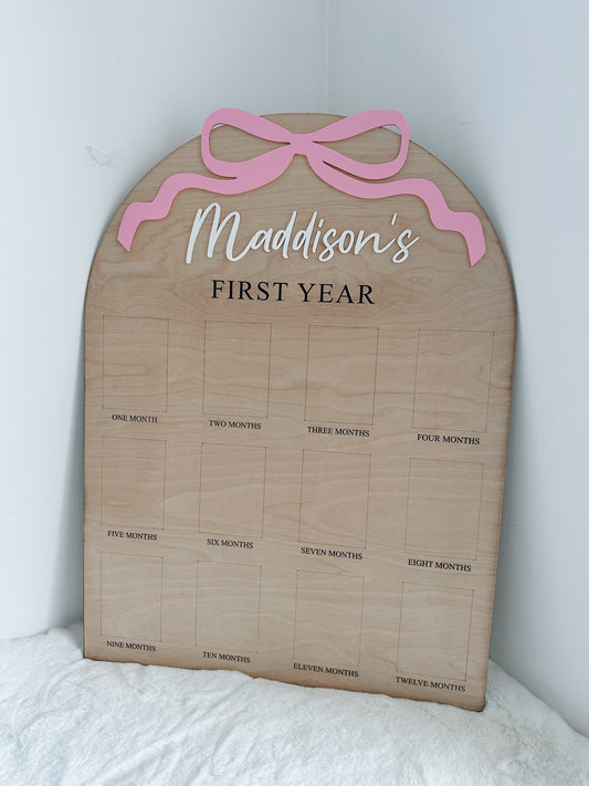 12 month photo board - bow