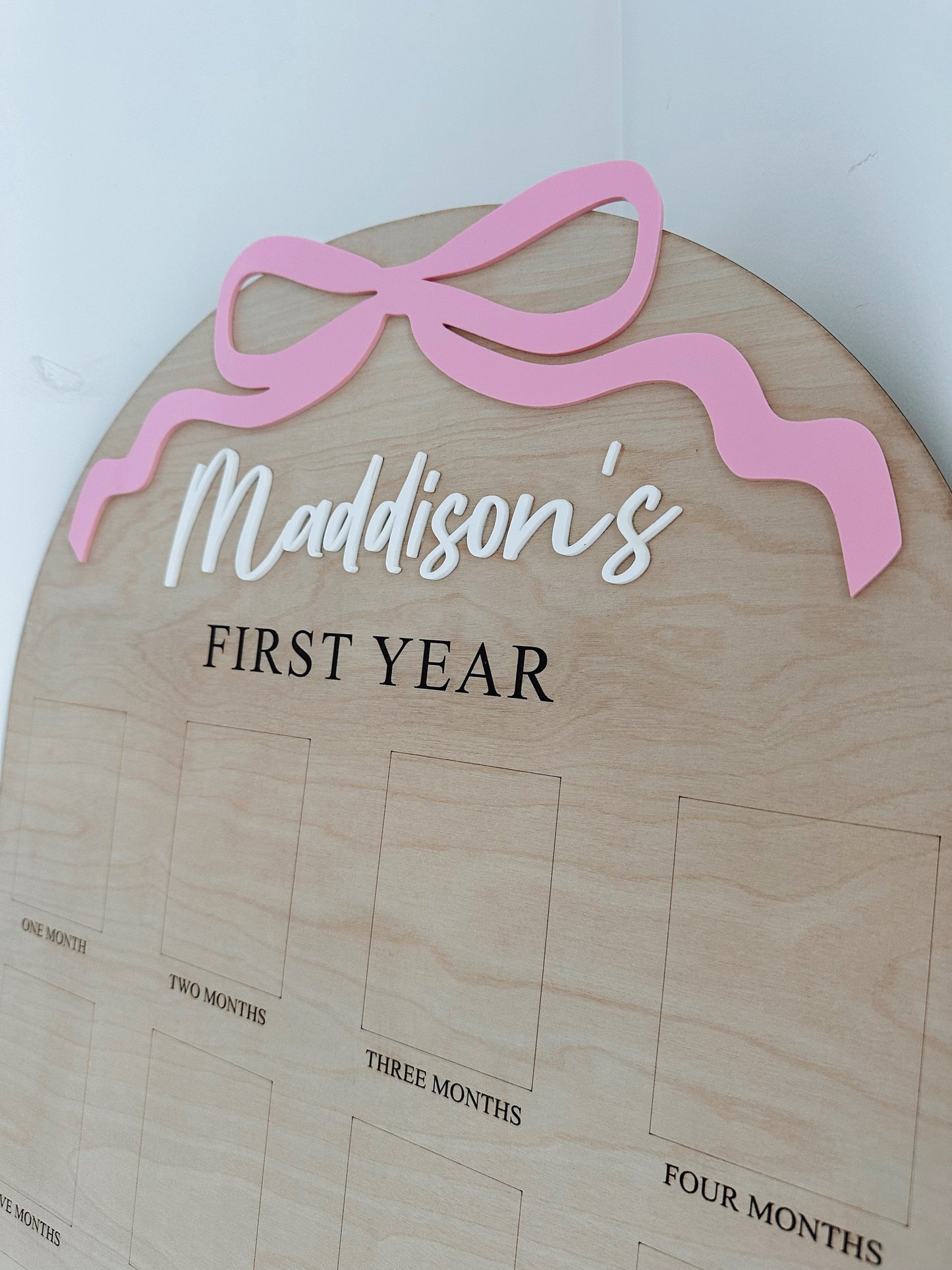 12 month photo board - bow