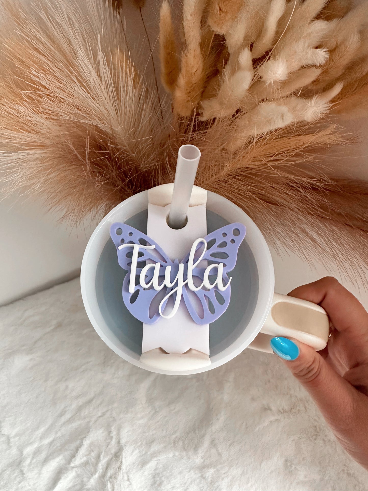 Butterfly Stanley cup name topper