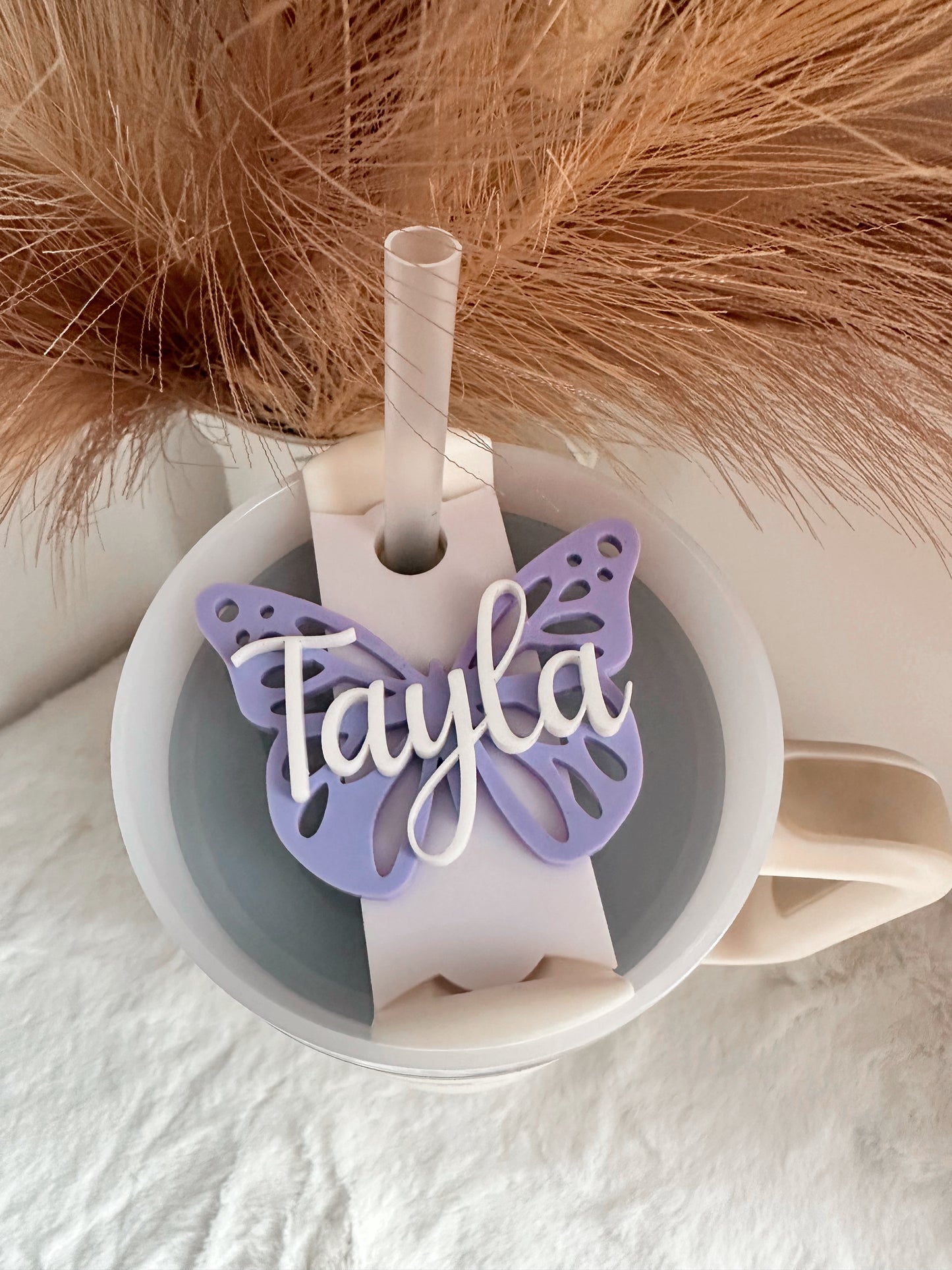Butterfly Stanley cup name topper