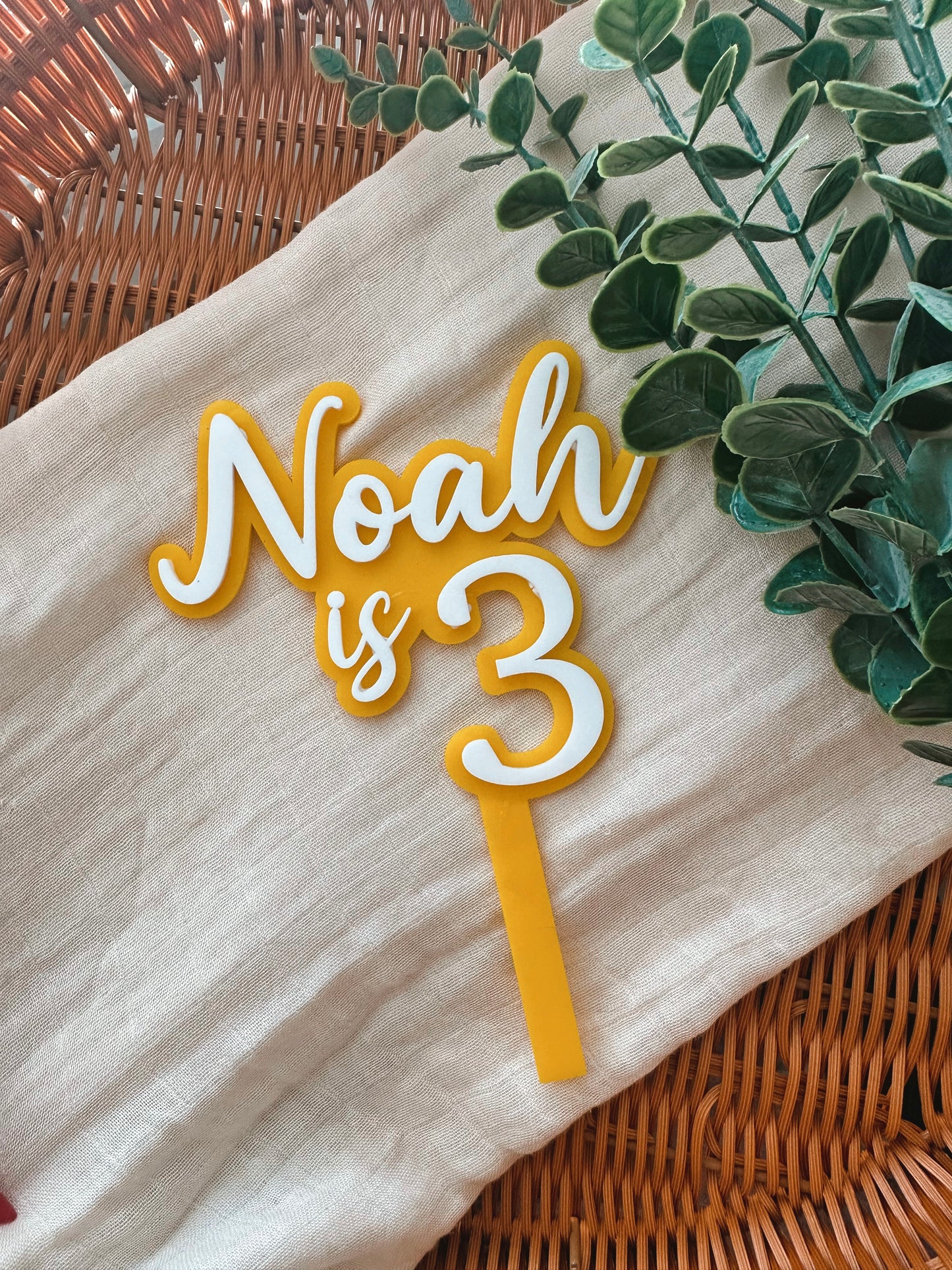 Personalised number cake topper