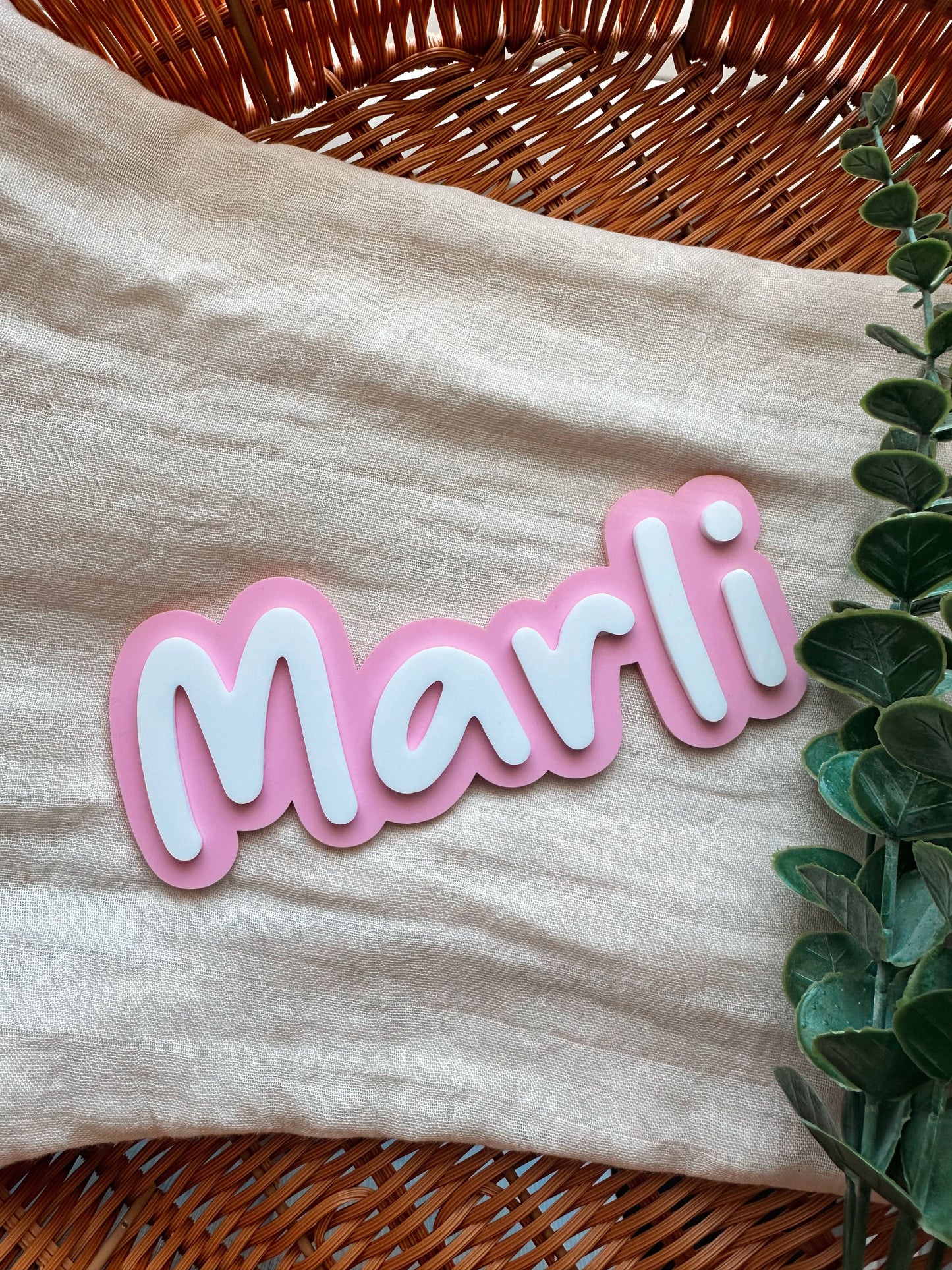 Acrylic bubble name plaque