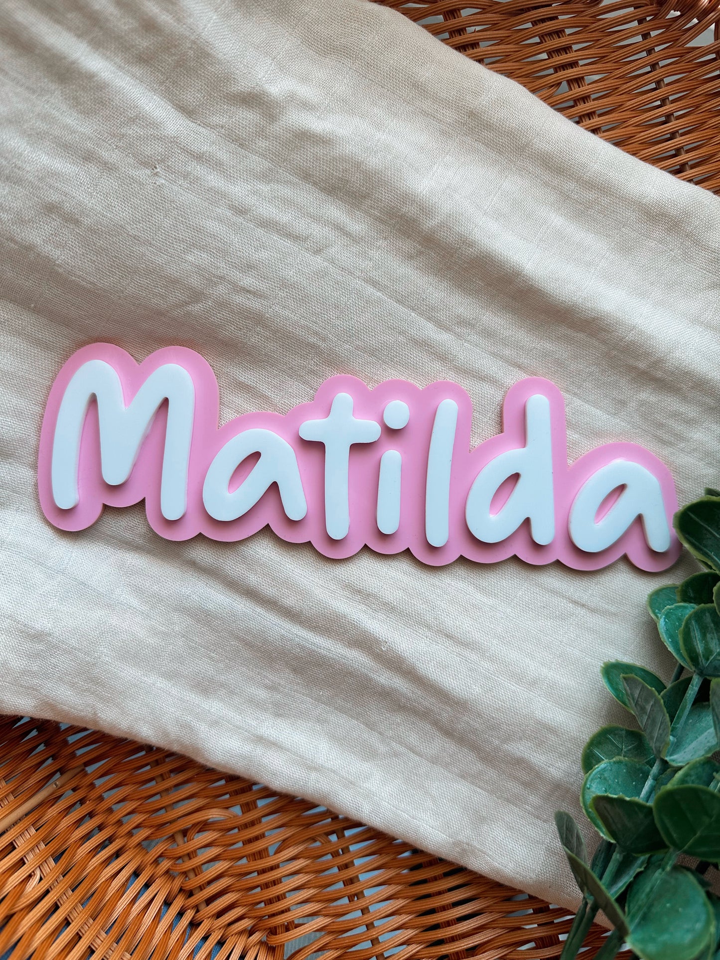 Acrylic bubble name plaque