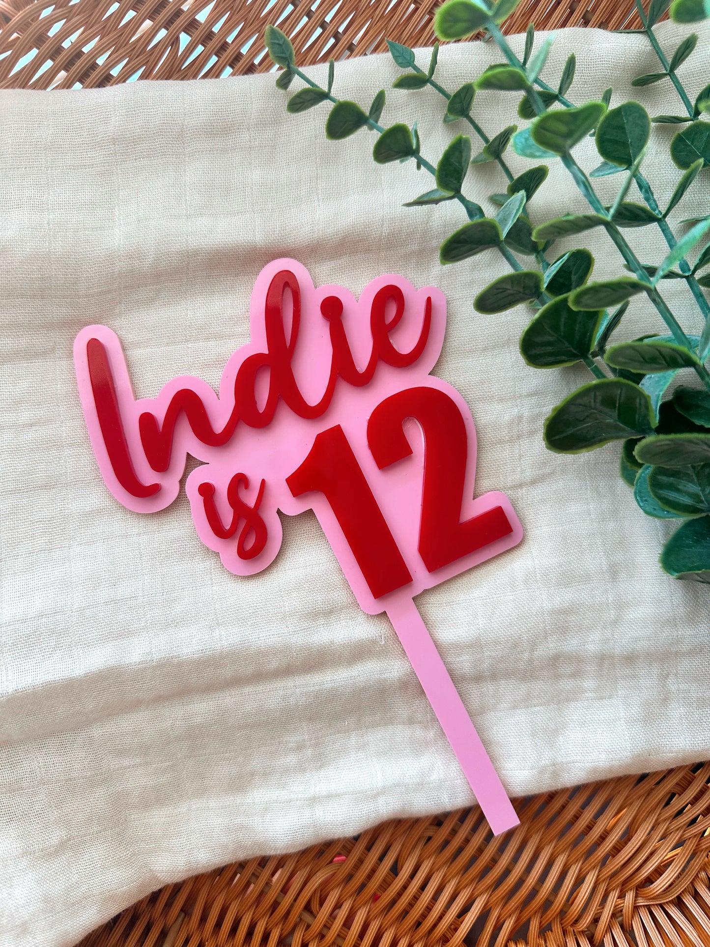 Personalised number cake topper