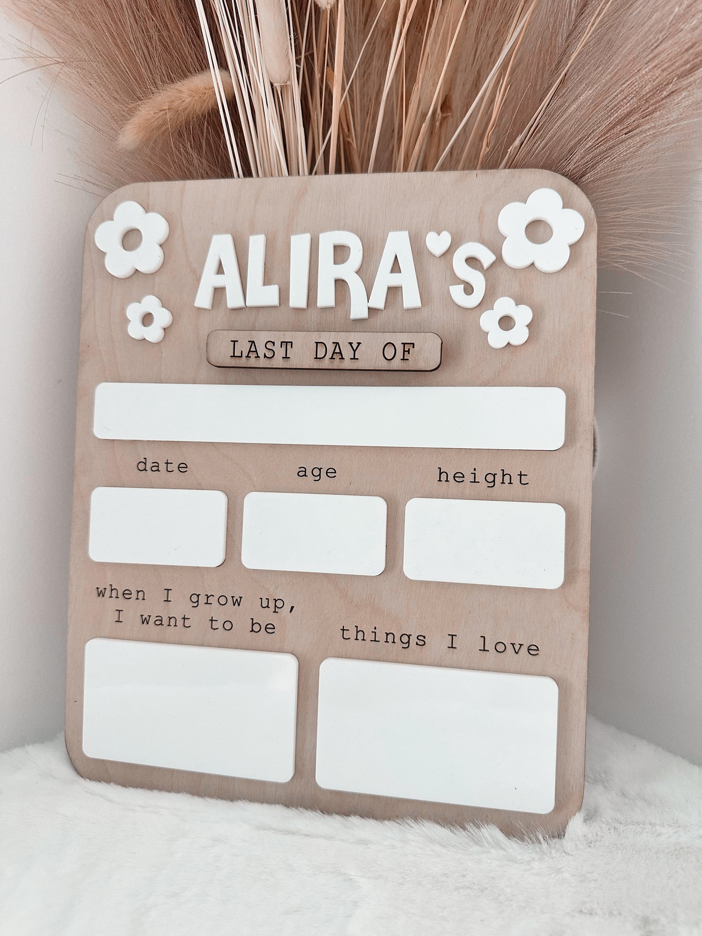 First/Last day board - FLOWERS