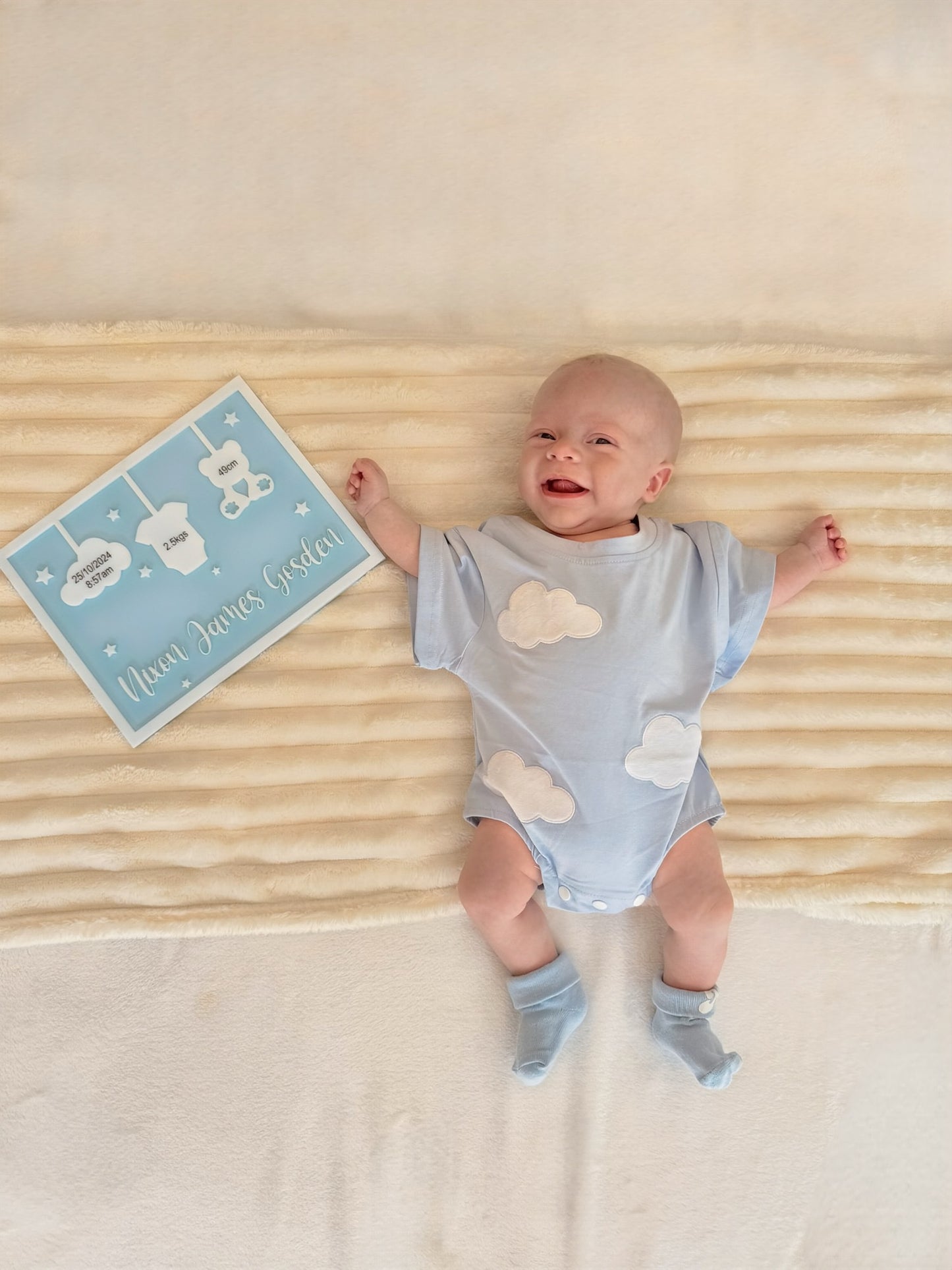 Baby birth details keepsake plaque