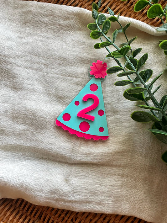 Birthday hat number topper