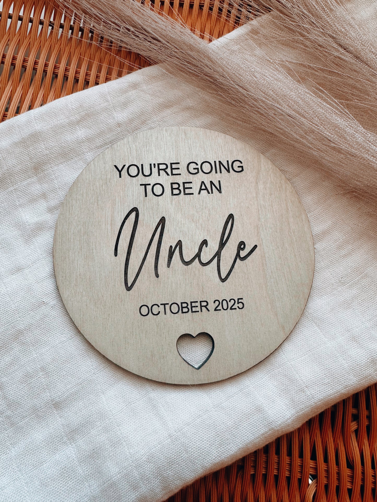 You're going to be an uncle, pregnancy reveal plaque