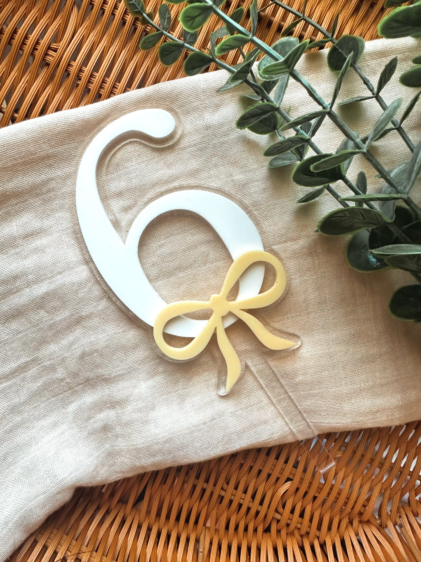 Number bow topper