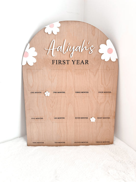 12 month photo board - flowers
