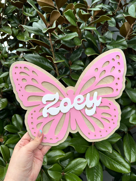 Butterfly name sign