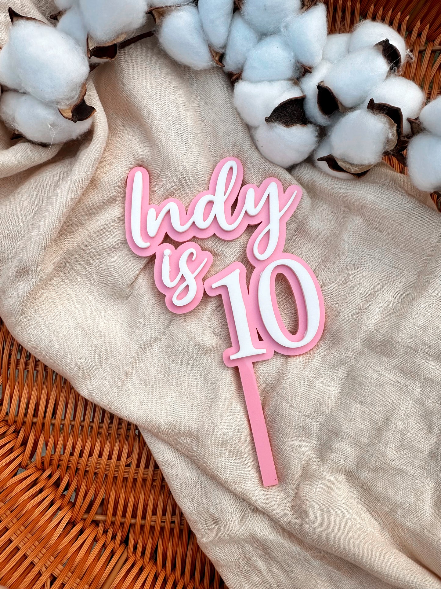 Personalised number cake topper