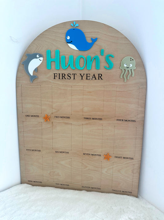 12 month photo board - under the sea