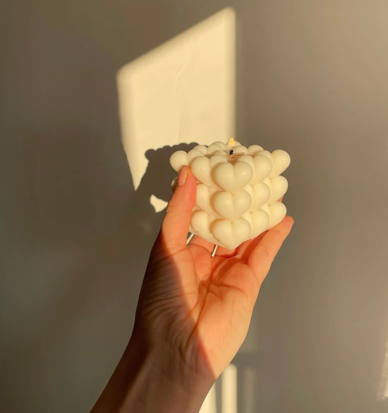Heart bubble candle