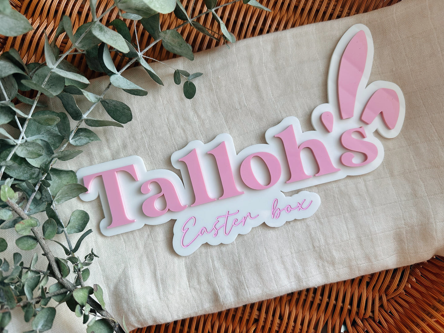 Personalised Easter crate plaques