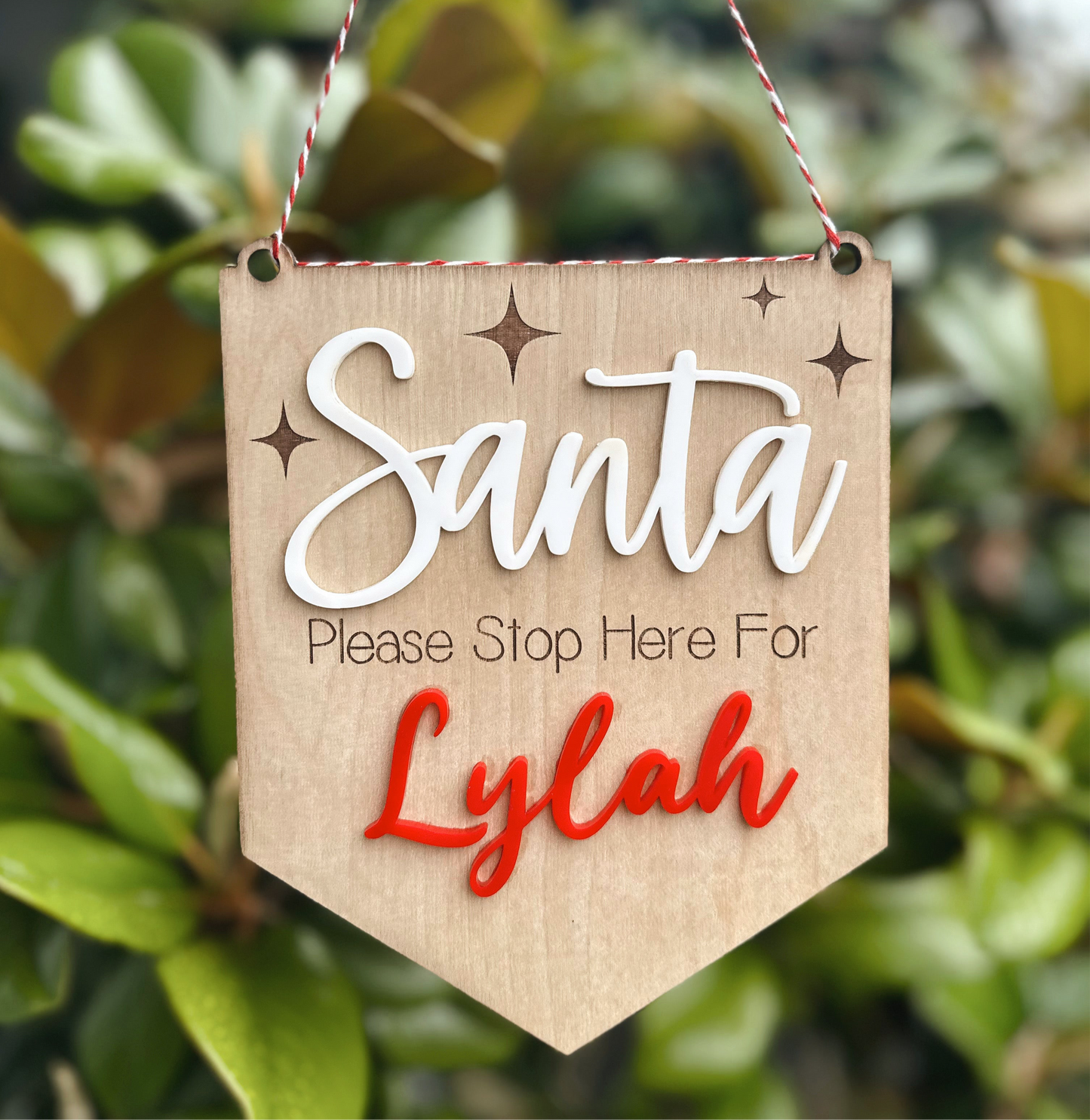 Santa stop here sign