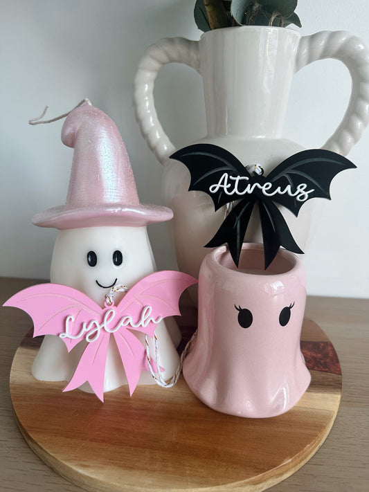 Bat Bow Boo Basket Tag