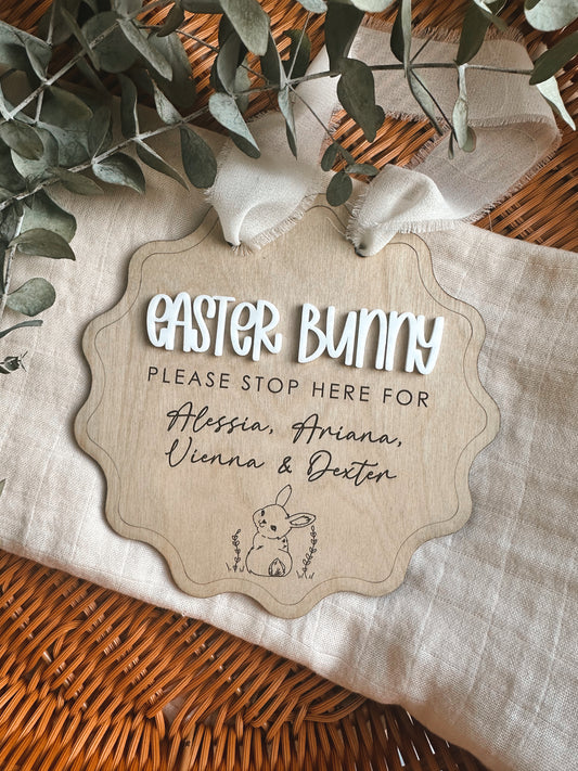 Stop here Easter bunny sign