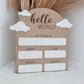 Birth announcement plaque - clouds