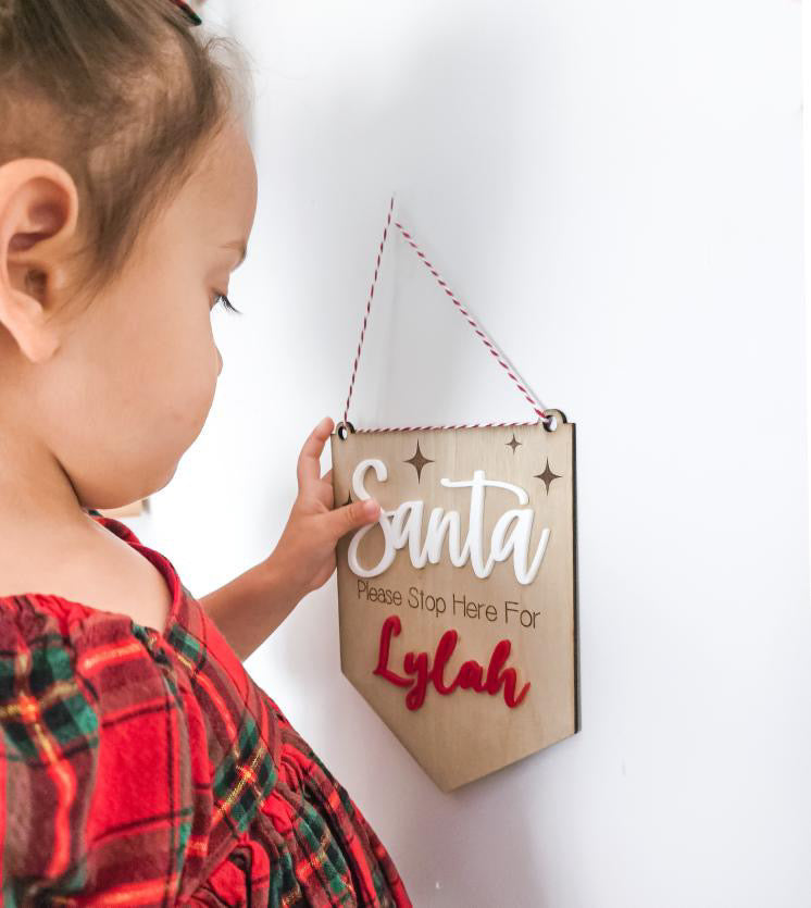 Santa stop here sign