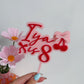 Cherry bow cake topper