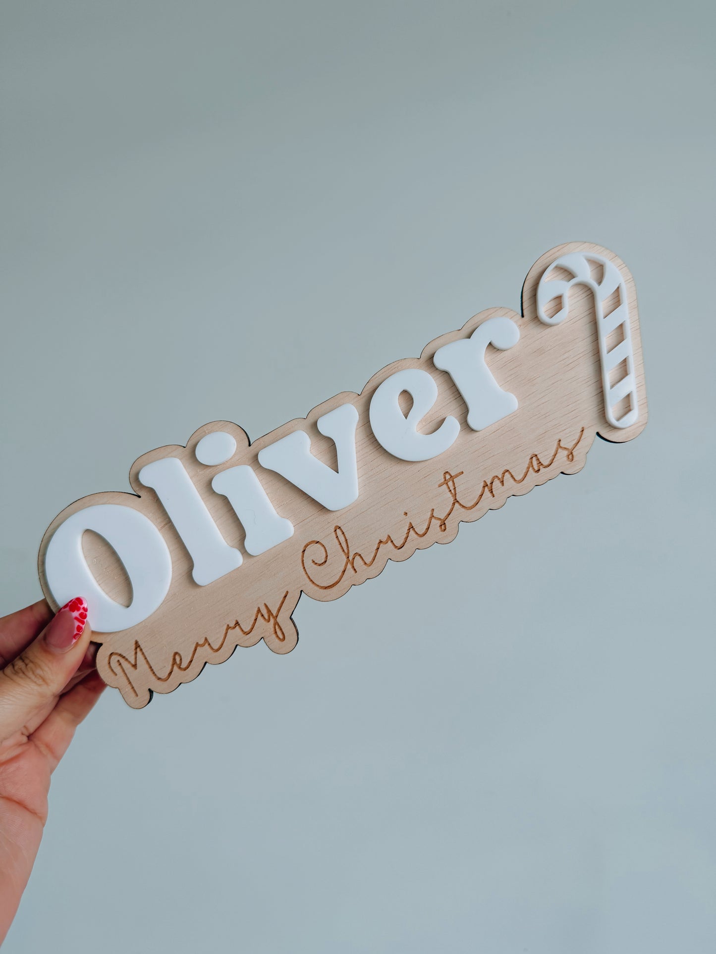 Candy cane Christmas plaque