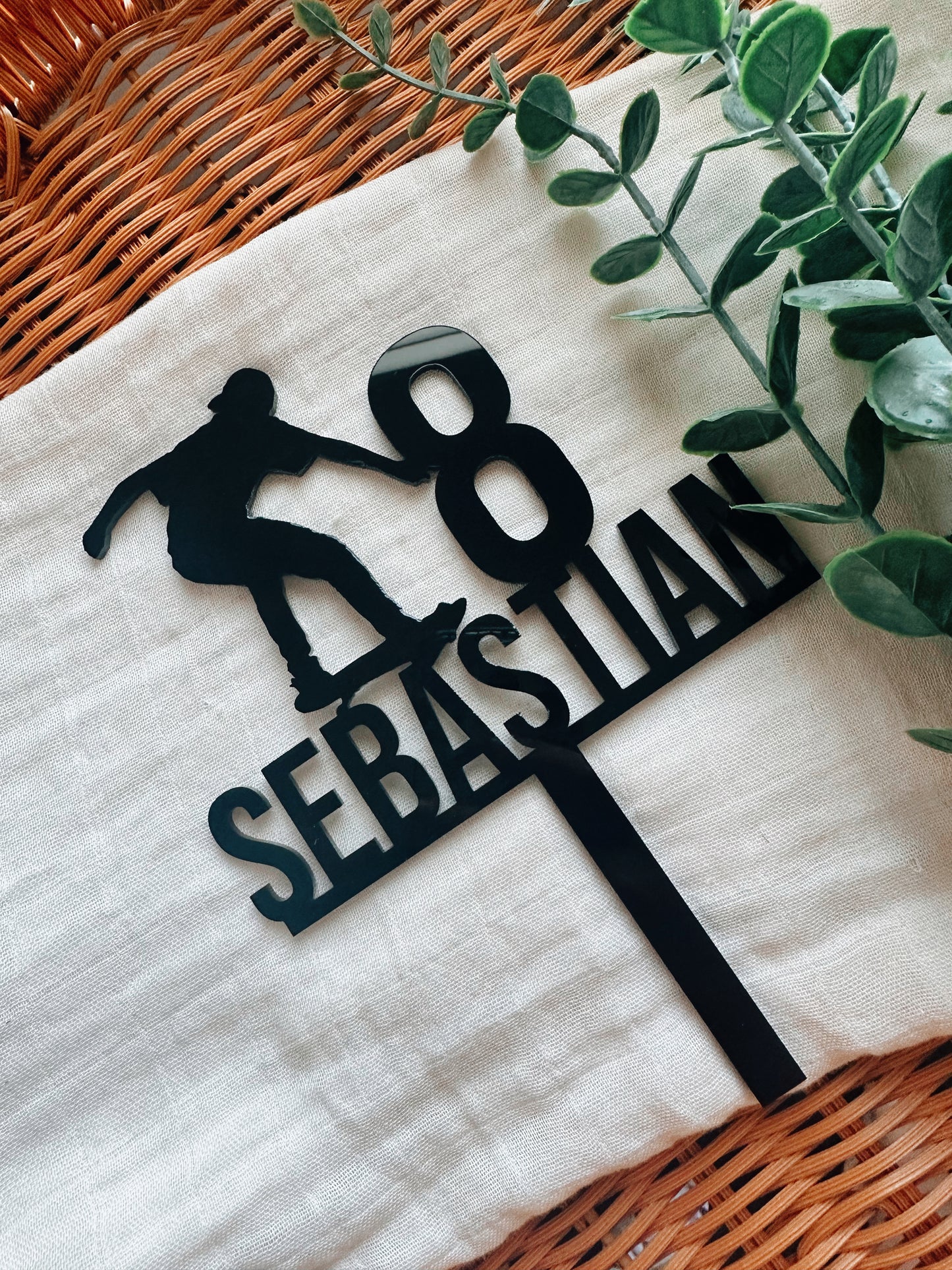 Skate boarding cake topper